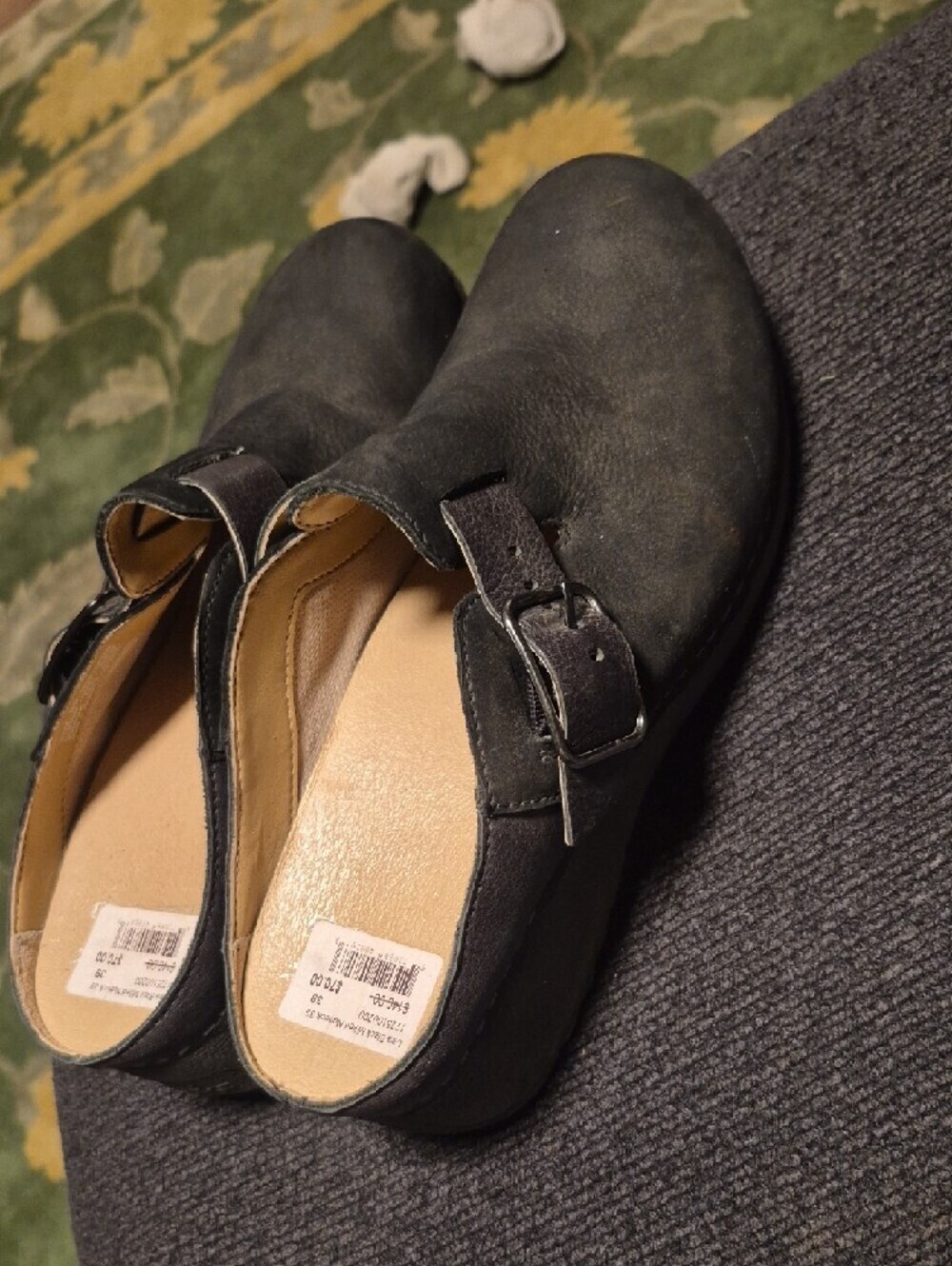 Dansko Black Leather Clogs with Buckle - Picture 2 of 11